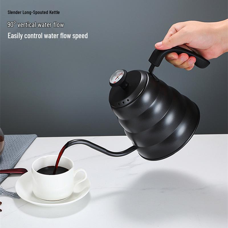 Bollitore da Caffè Teflon Cloud Pour-Over: Acciaio Inossidabile 304 Stile Giapponese con Manico con Display della Temperatura