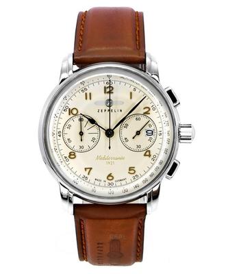 Mediterranee Chronograph Leather Strap Beige Dial Quartz Z96705 Men's Watch