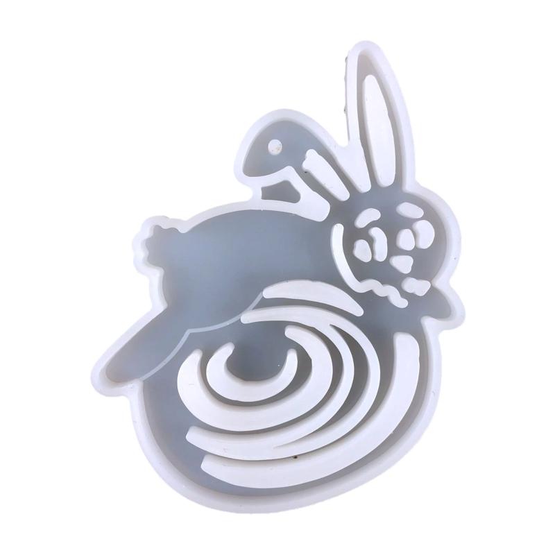 Diy Easter Egg Bunny for Key Pendant Decorative Silicone Mold Easter Day Series Charms Resin Casting Mold for Home Decor
