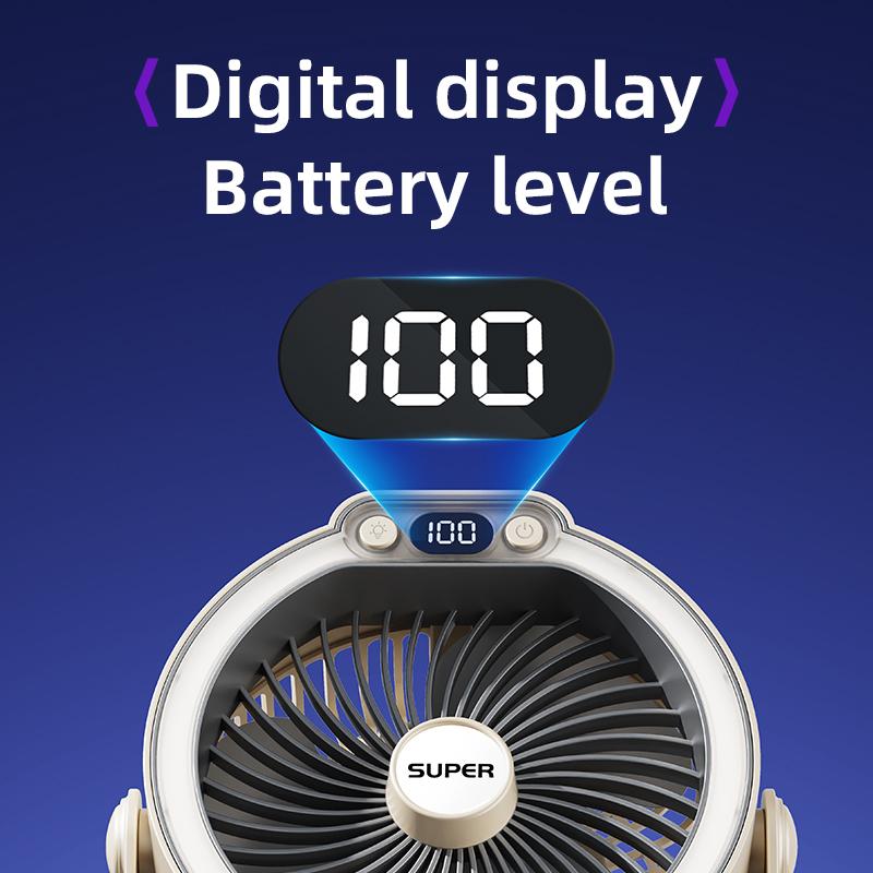 K8 air light circulation fan with 5 levels of wind speed and light adjustment, USB silent, bedroom, camping, multi-purpose