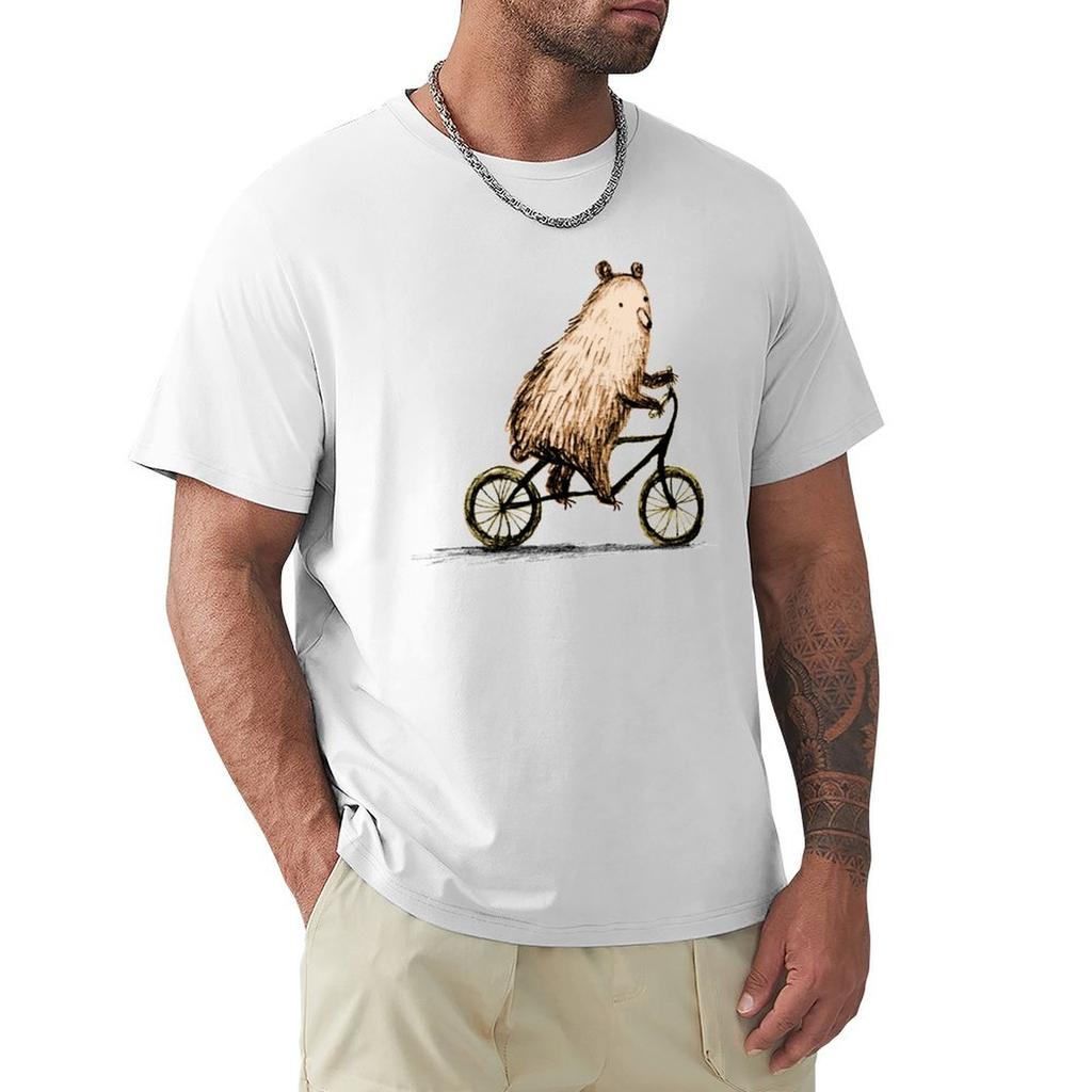 Cycling Bear T-Shirt Anime T Shirts Graphic Shirts Blanks Plain T Shirts For Men Pack