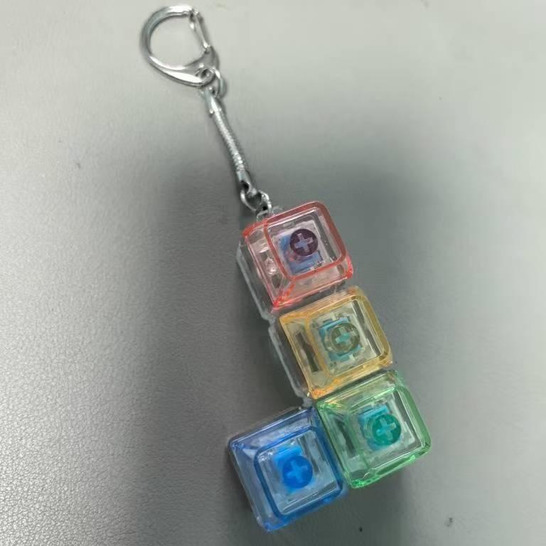 4 styles Tetris Fingertip Press Decompression Creative Luminous Keyboard Keychains Pendant Toy