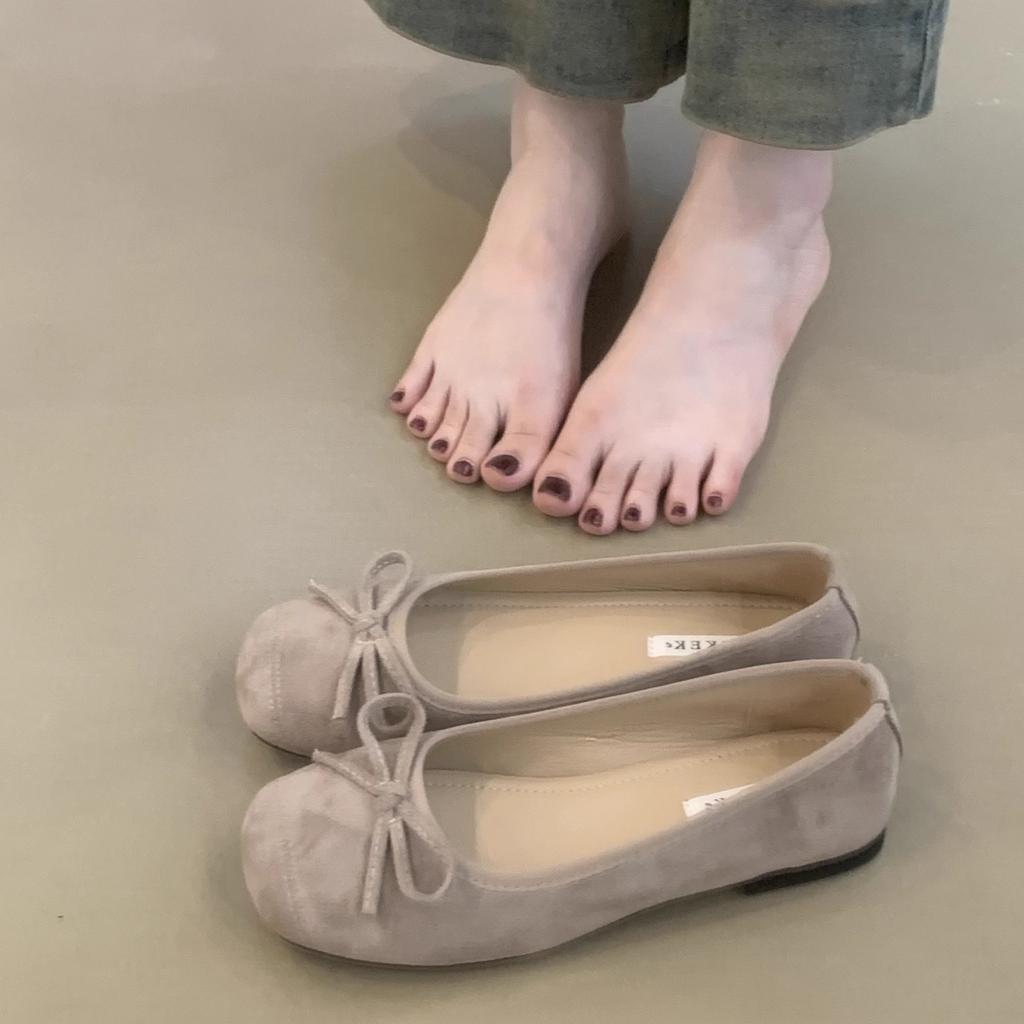 MUKEKe inner height increase soft leather soft sole girls Korean version single shoes women 2025 not tired feet square head shallow mouth flat bottom