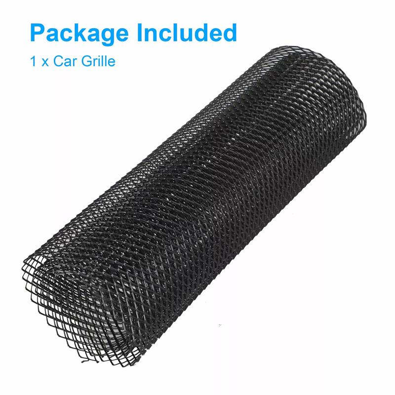 100Cmx33Cm Aluminum Alloy Grille Mesh Roll Automotive Grille Insert Bumper Rhombic Hole Black Car Grill Mesh Sheet