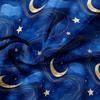 3 Pieces Dark Blue Galaxy Golden Moon Star Print Duvet Cover Set, Night Sky Gold Swirl Star Celestial Printed Bedding