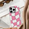 Wavy Pink Checkered Phone Case for IPhone 17 16 15 14 13 Pro Max Plus for Magnetic Single Double-layer Tough Case
