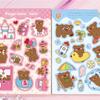 8 Cartoon Cocoa Bear Card Character Stickers DIY Hand Account Small Card Mobile Phone Case Decoration Korean Ins