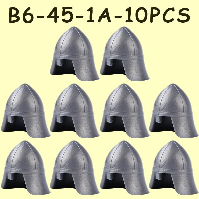 MOC Medieval Military Castle Soldier Figures Helmets Series Building Blocks Knights Accessories Warrior Hat  Bricks Toys Gifts