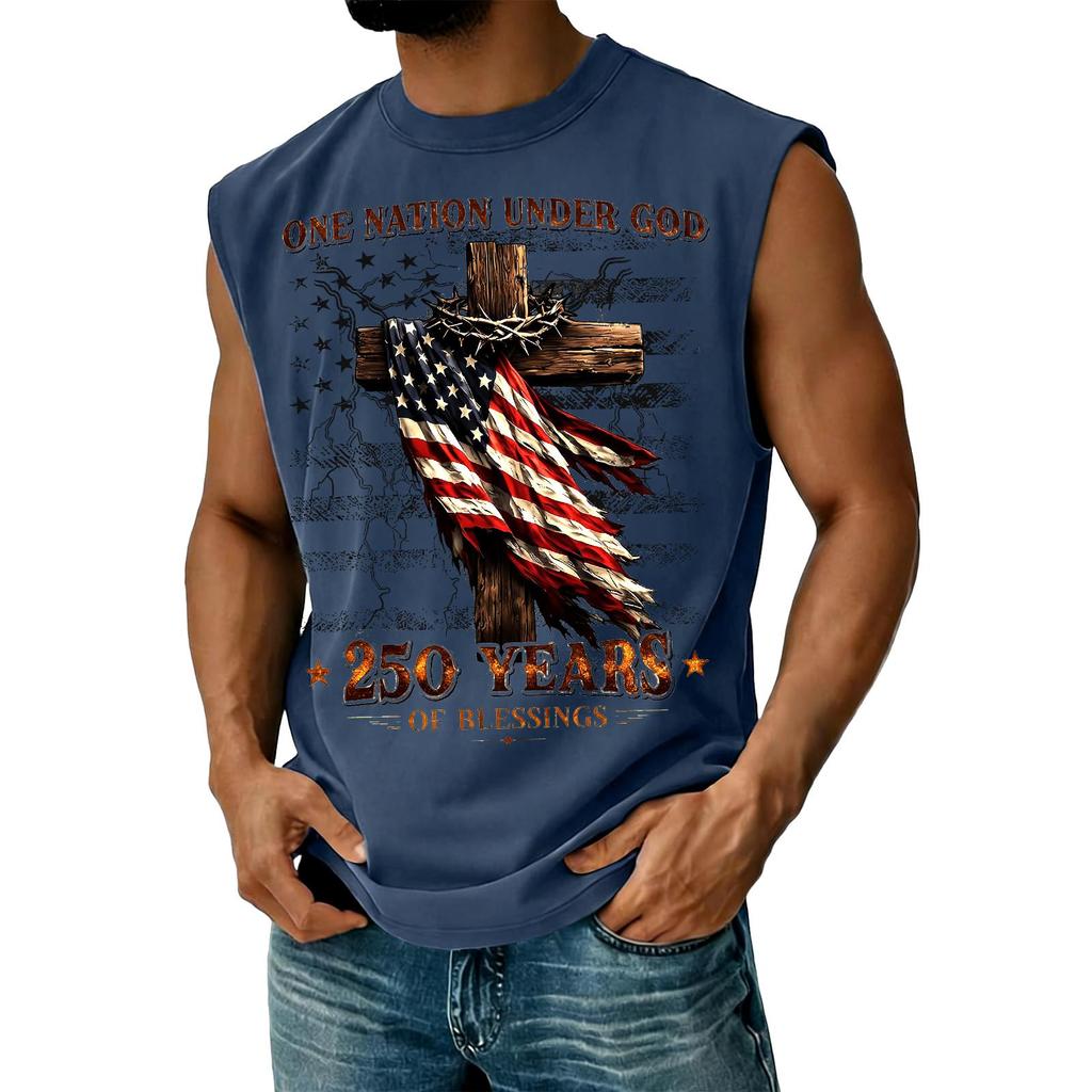 Herren Casual Tanktop mit Unabhängigkeitstag-Aufdruck