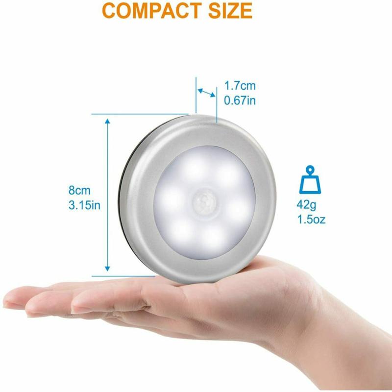 6led Round Closet Light Infrared Sensor Night Light Home Decoration Lamp For Bedside Corridor