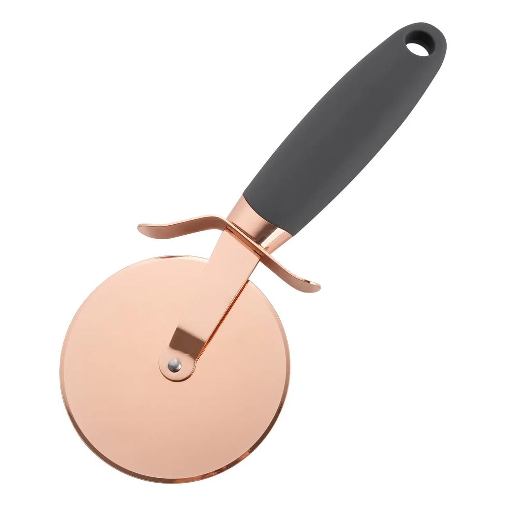 Household Kitchen manual stainless steel pancake cutter pizza rolling roller baking tool copper plated pancake cutter Rose Gold