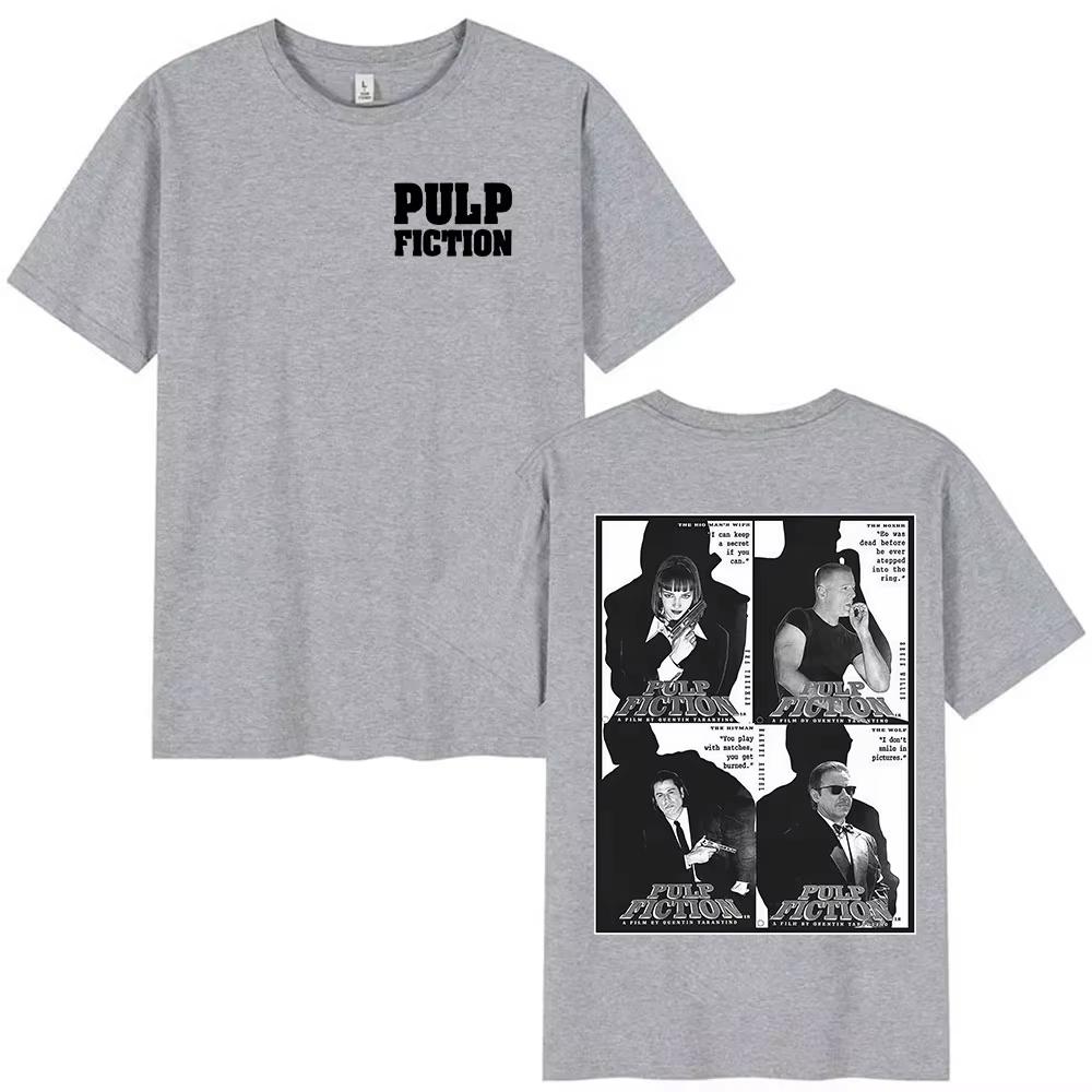 90s Movie Pulp Fiction Graphic T Shirt Unisex Vintage Gothic Fashion Clothing Tshirt Unisex Casual Pure Cotton Shortsleeved Top