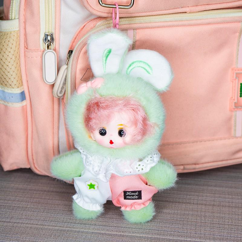 Little Peach Plush Keychain Doll - Cartoon Ornament for Backpack or Car