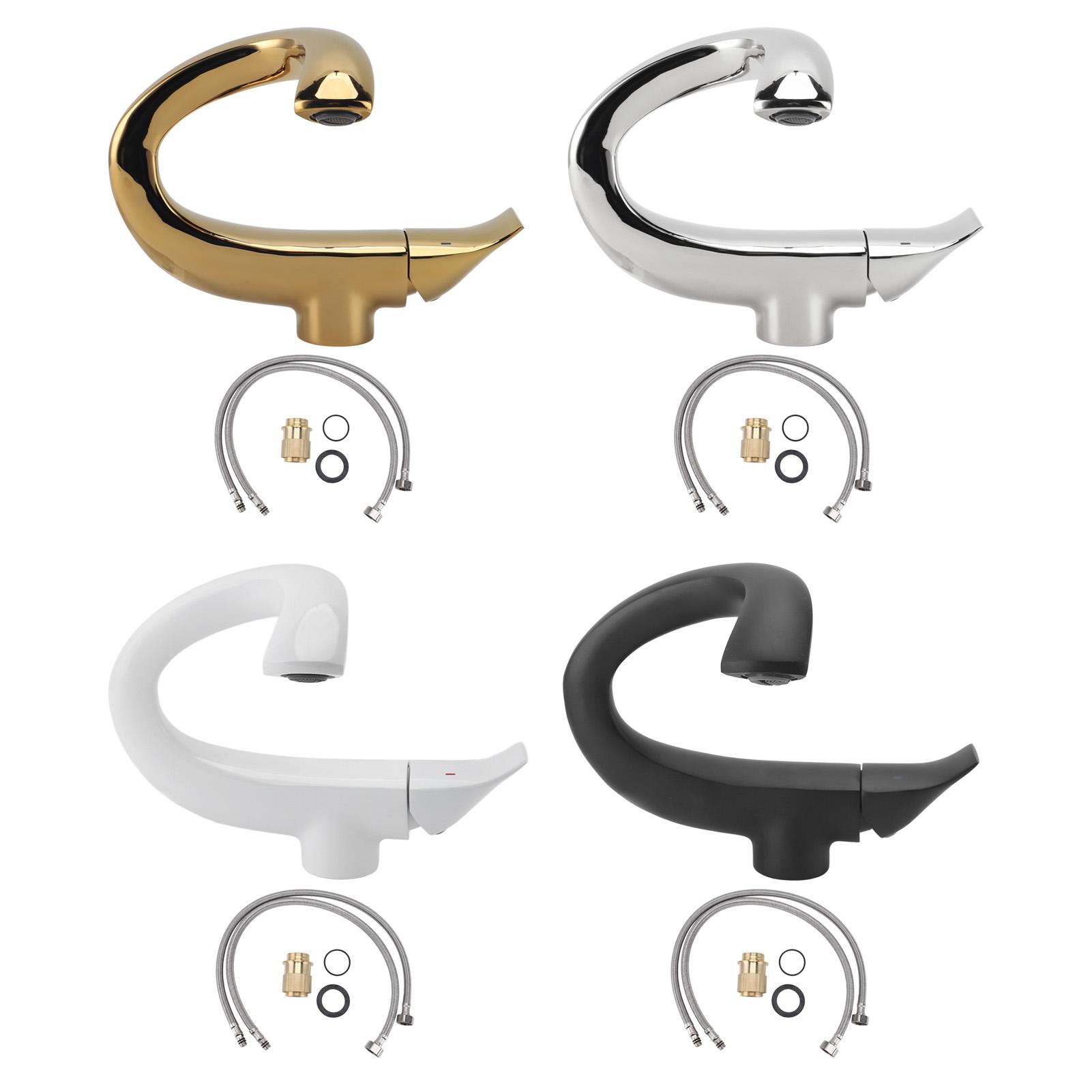 

Медный смеситель для раковины, многоцелевой, современный, простой, изысканный, регулируемый, раковина для ванной комнаты с холодной и горячей водой, Fau White