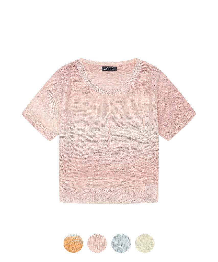 BHPOLOCLUB Women'S Summer Vintage Slub Round Knit 4 Colors Tk101