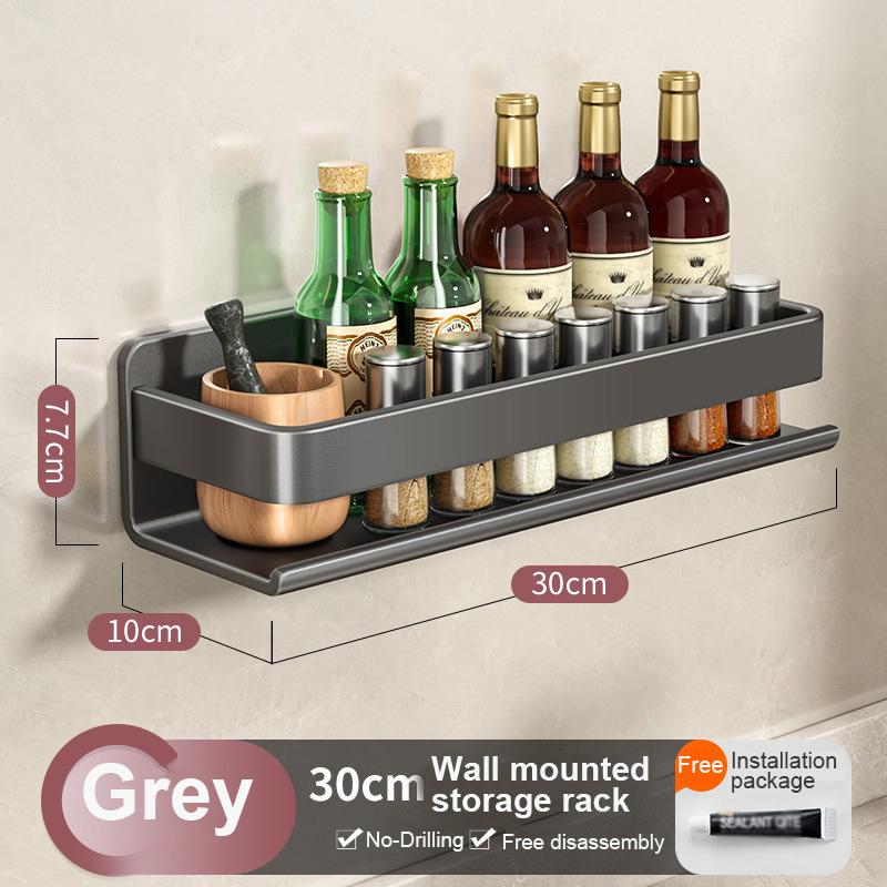 No Drilling Bathroom Shelf Shelves Wall Mounted Shampoo Spice Storage Rack For Kitchen Holder Bath Organizer Accessories