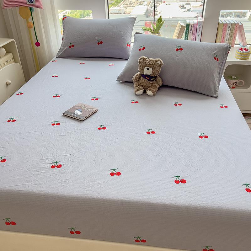 

New Style Bed Sheet Single Piece Dormitory All-inclusive Non-slip Bed Sheet Bed Cover Bedroom Bed Mattress Protector 90x200cm-Single bed hat
