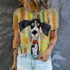Summer Women T-Shirt Cartoon Animal Pattern Print Casual Short Sleeves Short Sleeve Harajuku