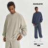2026 Fall Winter Mens Heavyweight Fleece Crewneck Sweatshirt Loose Fit Solid Color Streetwear