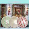 Holiday Pvc Inflatable Christmas Ornaments With Pearl Stripes For Outdoor Celebration