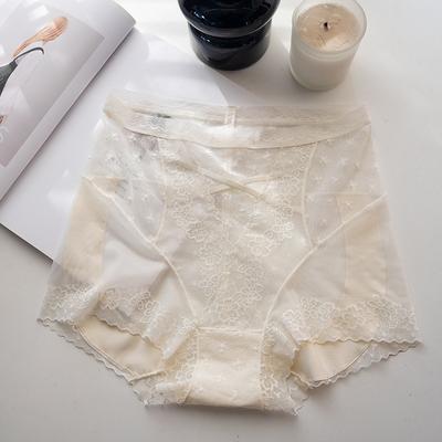 Meizhai Underwear for Women Lace High Lingerie Waisted Hip Lifting Mulberry Maintenance Crotch Triangle Lightweight Breathable Panties