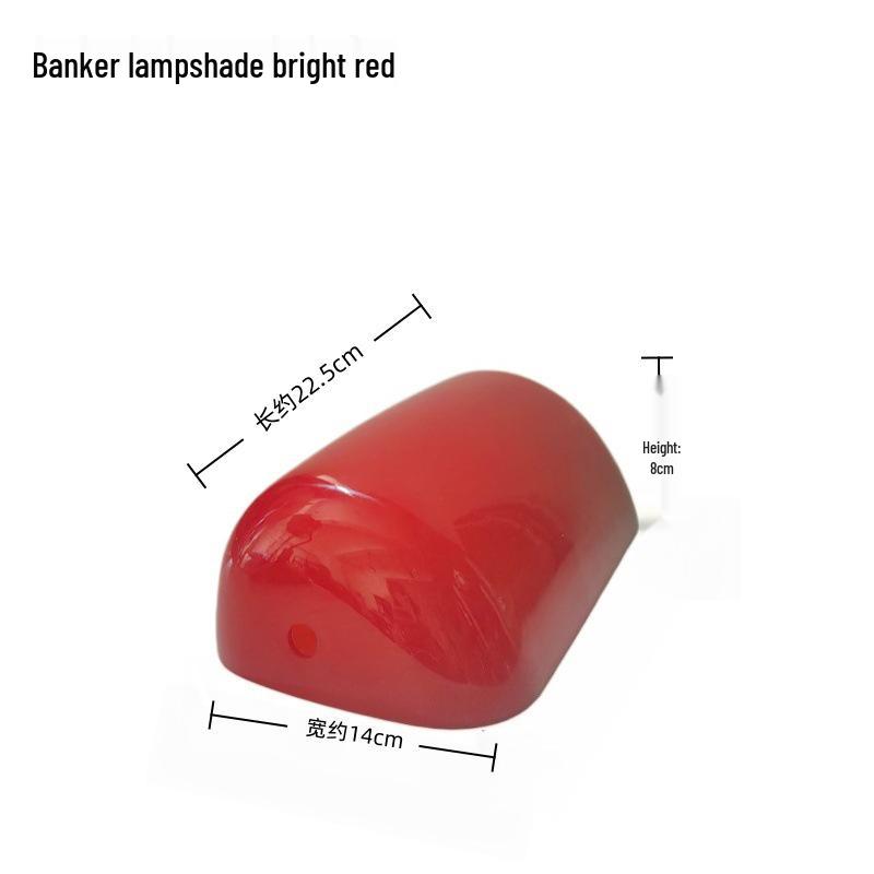 Retro Bank Desk Lamp with Jade, White, Orange, and Black Hand-Blown Glass Lampshade
