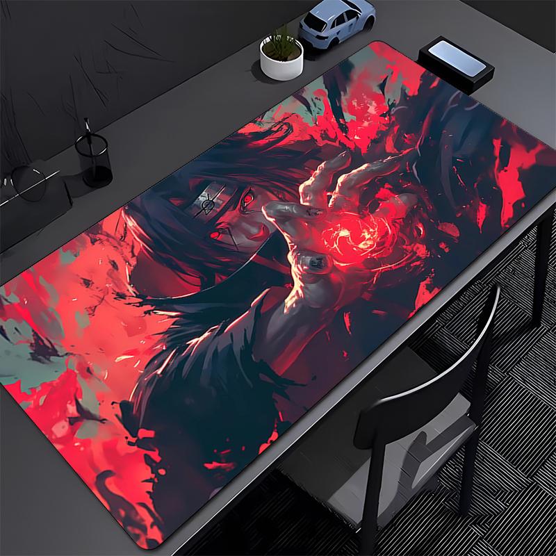 Kancelářská podložka pod myš Naruto Itachi Uchiha Herní prodloužená podložka pod myš Herní podložka na stůl pro notebook Gumová odolná podložka pro herní klávesnici