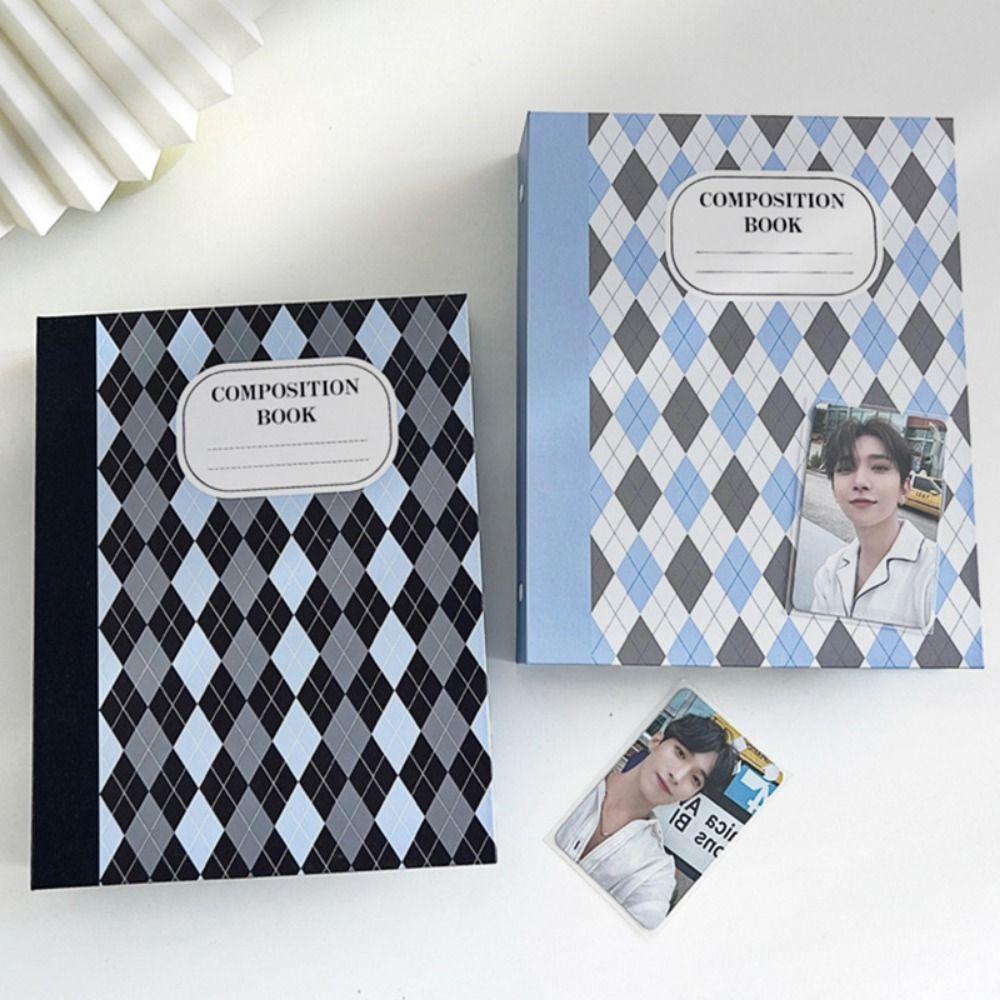Baffle Retro Idol Photo Album Chessboard Grid a5 Idol Photo Card Holder  Star Chasing Supplies