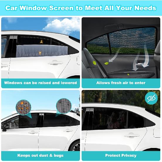 XCBYT Car Window Shades For -2024 Corolla - 4 PCS Side Window Sun Shades For Baby, Privacy Car Window Covers With Breathable Mesh - UV Protection,