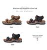 Men's Casual Genuine Leather Open-Toe Beach Sandals with Air Cushion - Lightweight and Plus Size for Outdoor Activities.