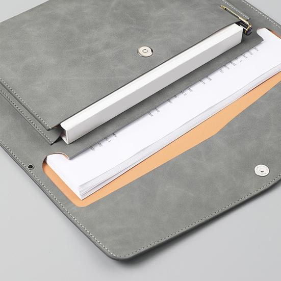 Document Bag A4 Envelope Folder Soft Faux Leather File Folder with Pen Insert