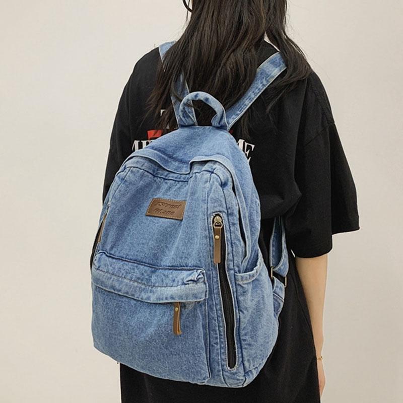 

Denim Women s Backpack Fashion Student School Bag Lightweight Women Travel Backpacks College Girls School Backpack