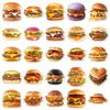 50 Realistických Samolepek Hamburgerů Rychlého Občerstvení - Voděodolná Dekorace na Ledničku, Svačinový Box, Deník