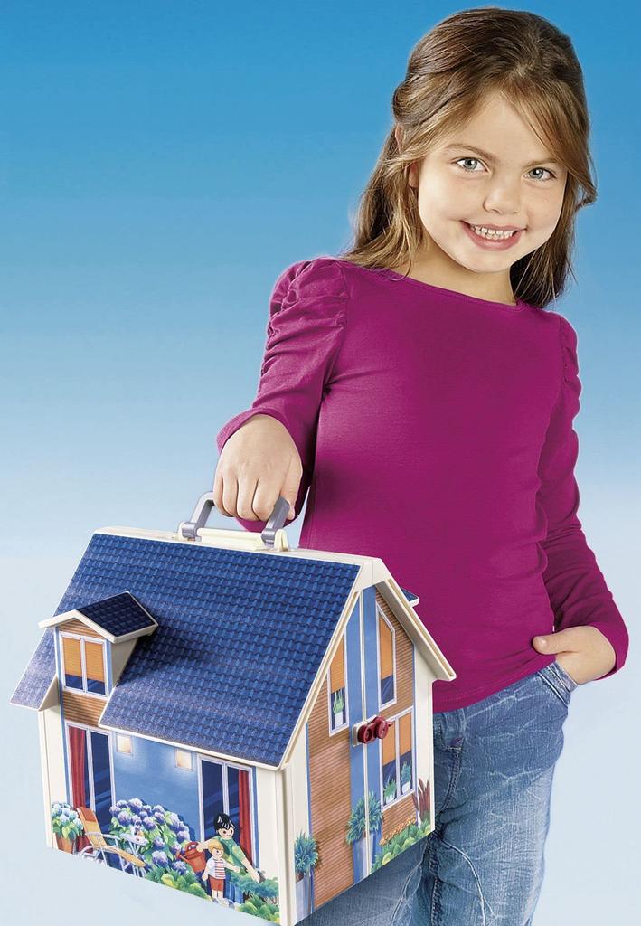 PLAYMOBIL Dollhouse 70985 Mitnehm-Puppenhaus Mit Griff, Zusammenklappbar, Spielzeug Für Kinder Ab 4 Jahren