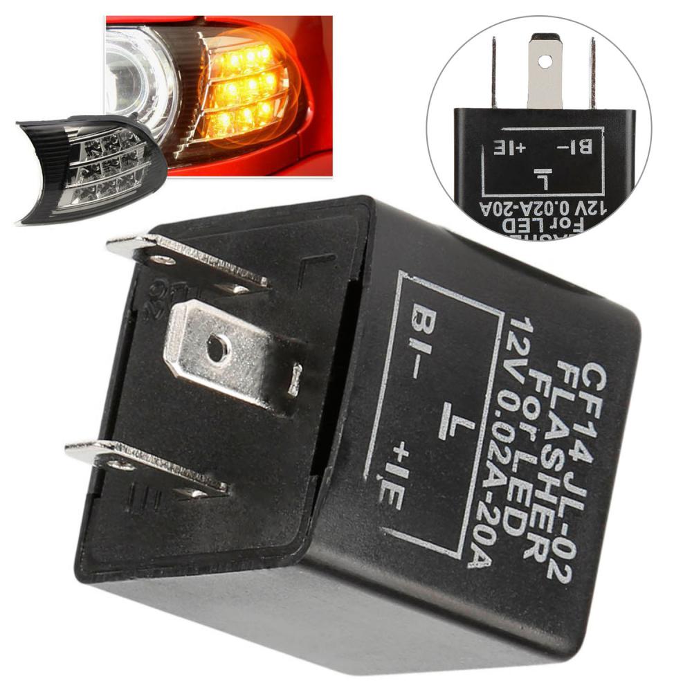 12V 3-PIN Adjustable LED Flasher Relay High-power Running Turn Signal Flashing Relay  Universal  Automotive  Accessories