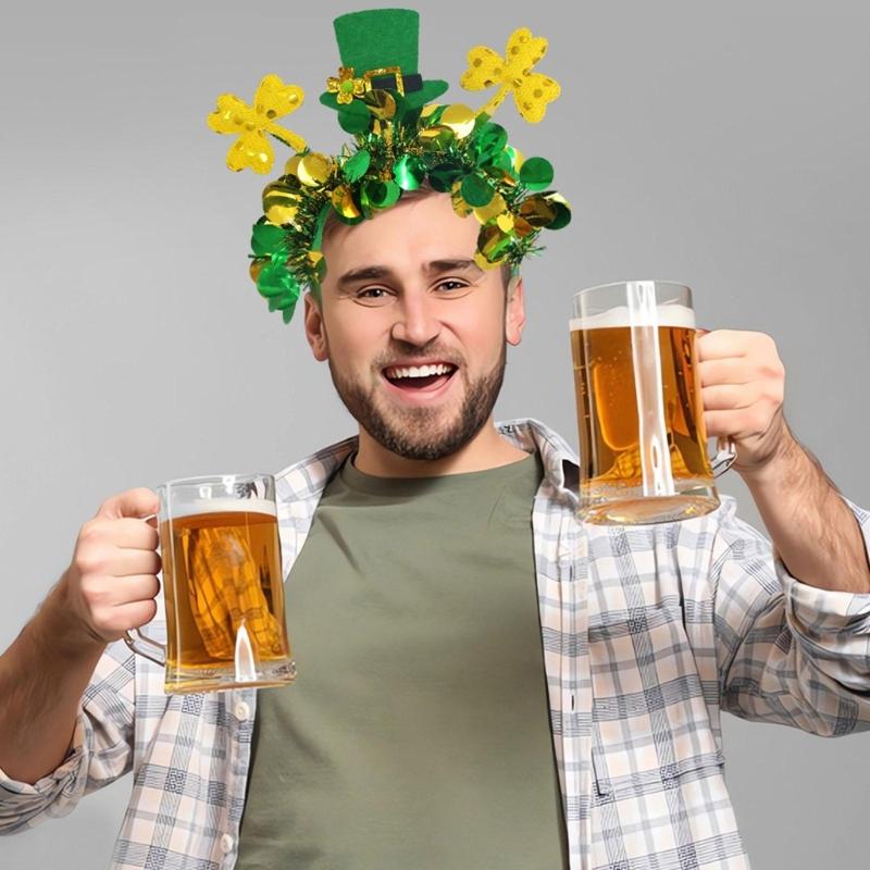 Festival Shamrock Striped Headband for Patrick's Day Ideal for Parties Decorations and Favors Headbands