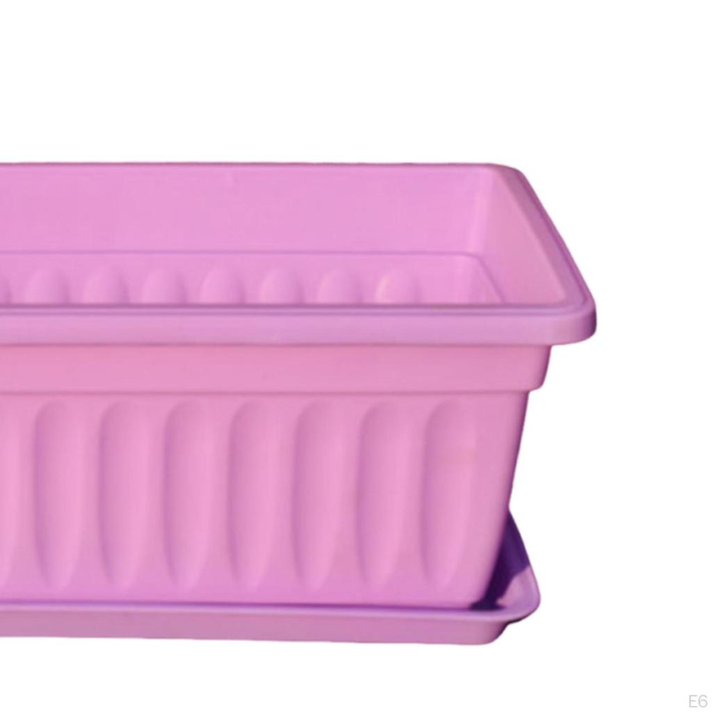 Flower Pot Window Box Planter Decoration with Saucers for Gardening Nursery Entrance Railing Outside