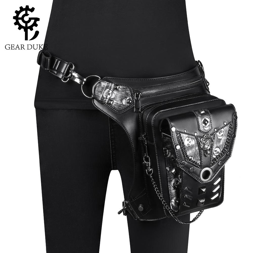 Bags Women'S Punk Chain Bag Skull Head Locomotive Women'S Shoulder Crossbody Bag Fanny Pack Men