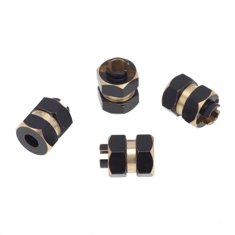 Brass Wheel Hub Adapters Balance Weights for 1/24 SCX24 Remote Control Crawlers Car Upgraded Accessories 4Pcs