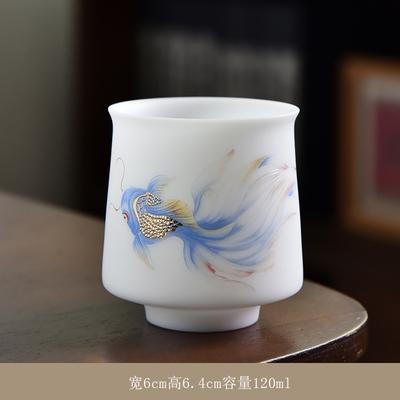 Eis-Keramik, Schafsfett-Jaspis-Porzellan Handbemalte Einzel-Meistertasse, Große Verkostungsschale für Tee, Haushalt Kung Fu