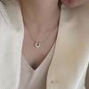 Yousheng Women Necklace Hollow Out Horse Hoof Shape Solid Color Extended Length Adjustable Stainless Alloy Colorfast Lightweight Lady Pendant Necklace