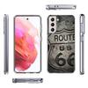 America Route 66 Phone Case For Samsung Galaxy S25 Edge S24 S23 FE S21 S20 S10 Plus S22 S26 Ultra Cover Clear Cases TPU Capa She