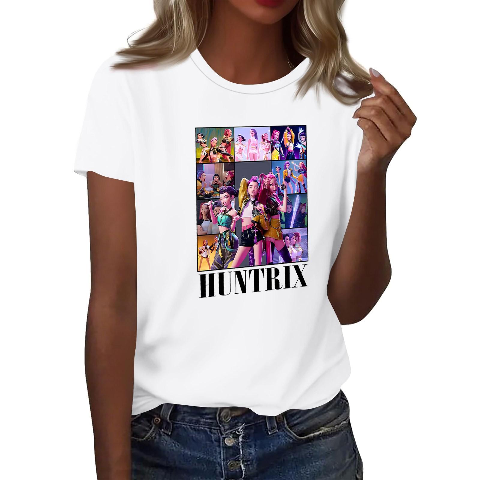 

Женский топ с круглым вырезом и короткими рукавами с 2D-принтом XL белый