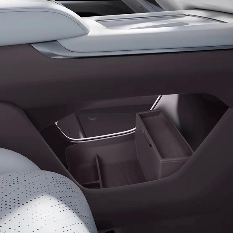 For ZEEKR 7X 2025+ Centre Console Armrest Lower Storage Box Silicone Double-Layer Organizer Box Interior Upgrade Car Accessories