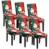 6 Stück Weihnachts-Esszimmerstuhlbezug Stretch Abnehmbar Waschbar Überzug Elastische Stuhlbezüge Stuhlschutz Für Esszimmer Zuhause