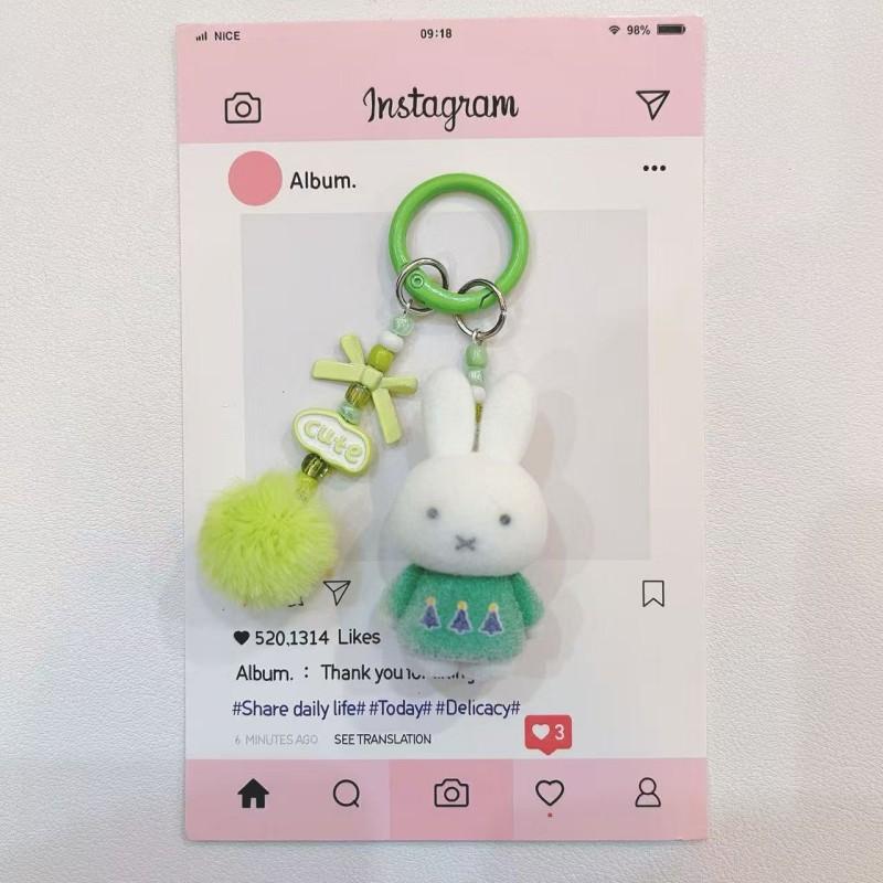 Miffy Rabbit Keychains Cute Miffy Keyrings Accessories Miffy Model Gifts Kawaii Keychain Charm for Bags Beautiful Design