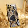 Capa de telefone de vidro temperado banhada a ouro compatível Galaxy S26 S25 S24 S23 S22 Ultra Plus. Apresenta um design de ônix dourado.