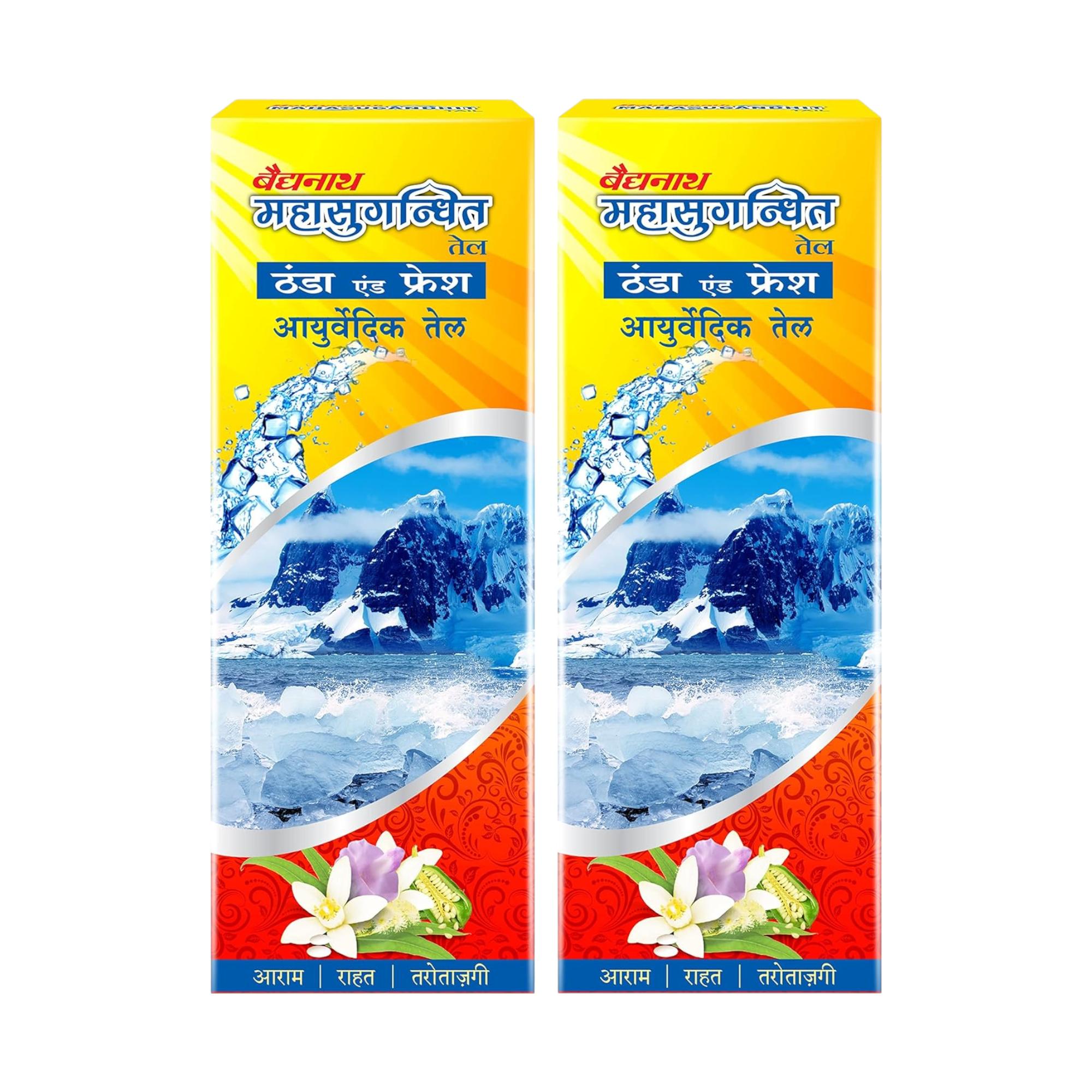 

Байдьянатх Махасугандит Таил Аюрведическое массажное масло (200 мл x 2 шт.) для Расслабления и Естественного Сна