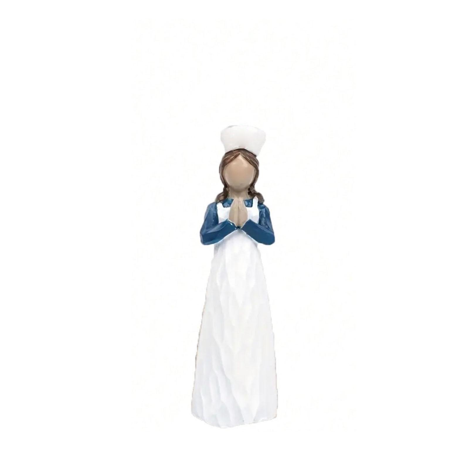 

Hand-painted Sculptures Of Nurses Holding Lamps, Candles, And Hearts As Thanksgiving Nurses Day Souvenirs One Size
