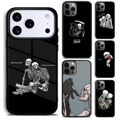 Lustige Totenkopf-Handyhülle für iPhone 17 16 15 Pro Max Air 14 13 12 11 Plus Stoßfeste Hülle